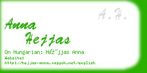 anna hejjas business card